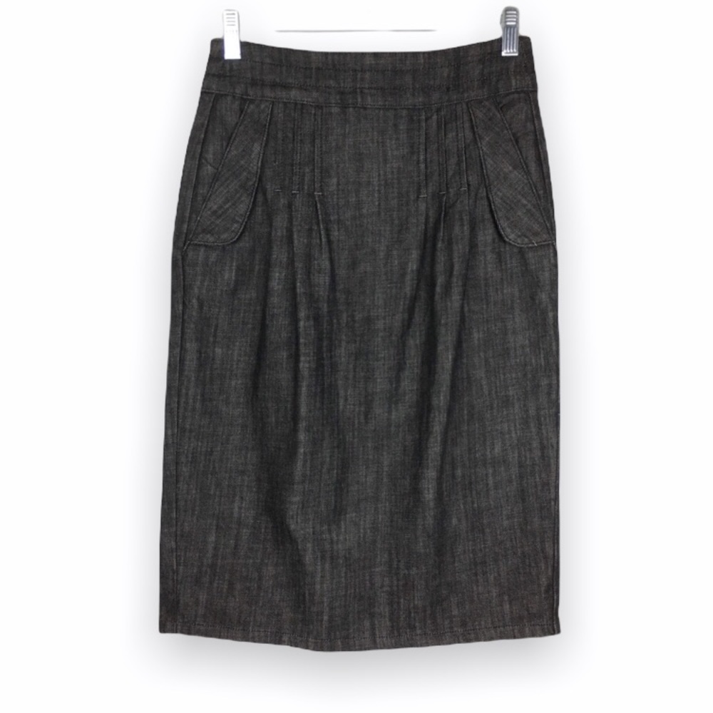 Level 99 Womens Size 27 Charcoal Dark Gray Black Denim Jean Pencil‎ Skirt